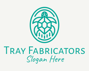 Teal Tortoise Turtle  logo design