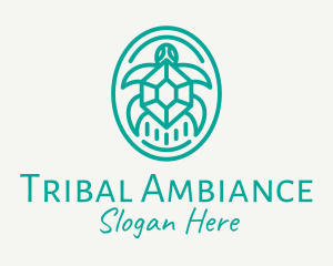 Teal Tortoise Turtle  logo design