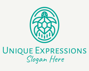 Teal Tortoise Turtle  logo design