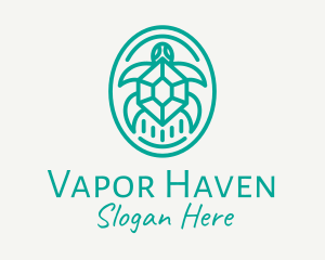 Teal Tortoise Turtle  logo design