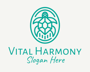 Teal Tortoise Turtle  logo design