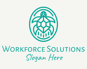 Teal Tortoise Turtle  logo design