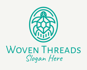 Teal Tortoise Turtle  logo design