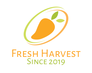 Mango Fruit Leaves logo design