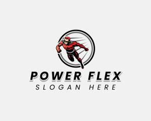 Fast Running Superhero logo design