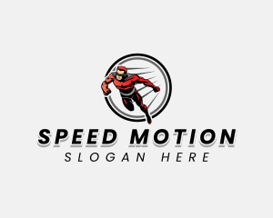 Fast Running Superhero logo design