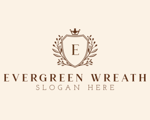 Wreath Royal Shield logo design