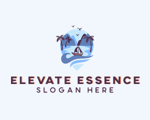 Ocean Boat Travel Vacation Logo