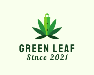 Lighthouse Marijuana  Herb logo design