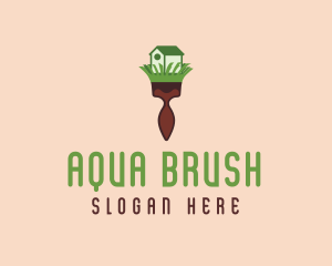 Home Paint Brush Landscaping logo design