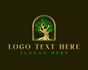 Wood Tree Plant Logo