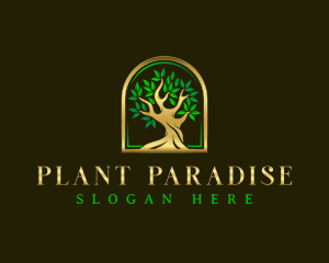 Wood Tree Plant logo design