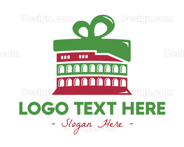 Greek Colosseum Ribbon Logo