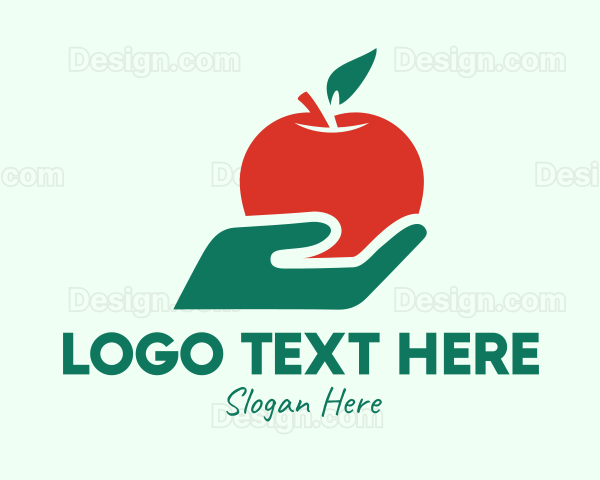 Hand Holding Apple Logo