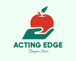 Hand Holding Apple  logo design