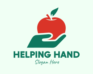 Hand Holding Apple  logo