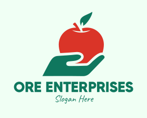 Hand Holding Apple  logo design