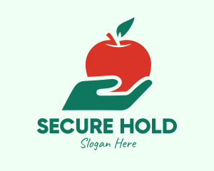 Hand Holding Apple  logo design