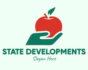 Hand Holding Apple  logo design