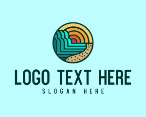 Tropical Beach Resort Circle logo design