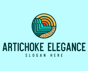 Tropical Beach Resort Circle logo design