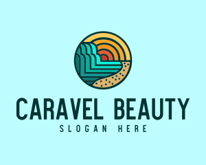 Tropical Beach Resort Circle logo design