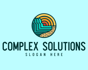 Tropical Beach Resort Circle logo design