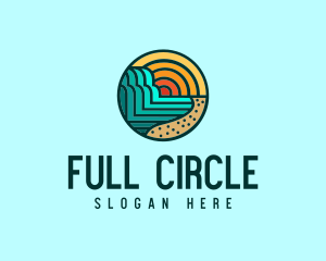 Tropical Beach Resort Circle logo design