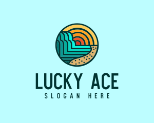 Tropical Beach Resort Circle logo design