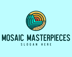 Tropical Beach Resort Circle logo design