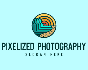 Tropical Beach Resort Circle logo design