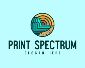 Tropical Beach Resort Circle logo design