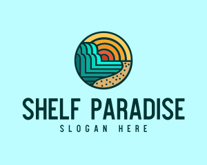 Tropical Beach Resort Circle logo design