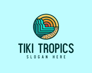 Tropical Beach Resort Circle logo design