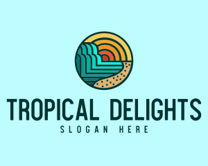 Tropical Beach Resort Circle logo design