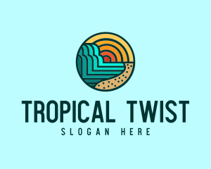 Tropical Beach Resort Circle logo design