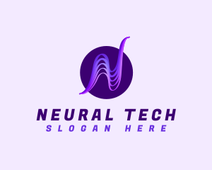 Tech Wave Letter N logo design