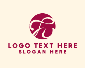 Burgundy Cursive Letter H  Logo