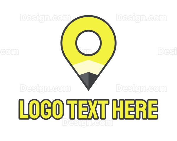 Pencil Location Place Pin Logo
