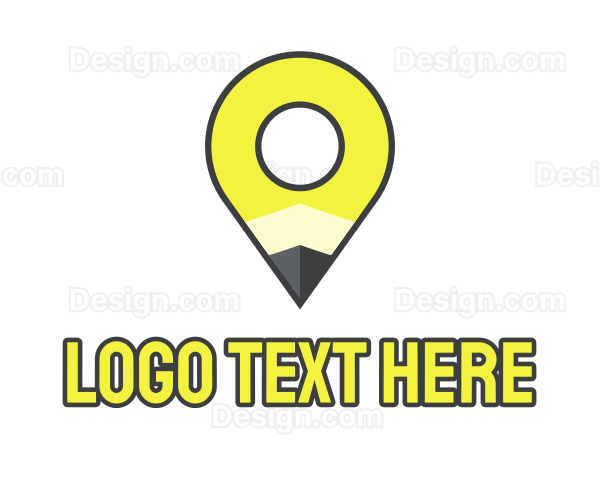Pencil Navigation Pin Logo