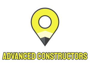 Pencil Location Place Pin logo design