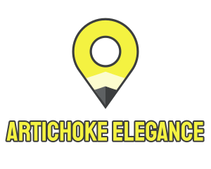 Pencil Location Place Pin logo design