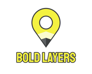 Pencil Location Place Pin logo design