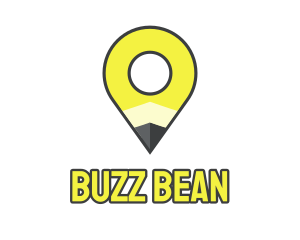 Pencil Location Place Pin logo design