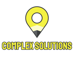 Pencil Location Place Pin logo design