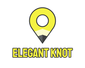 Pencil Location Place Pin logo design