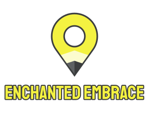 Pencil Location Place Pin logo design