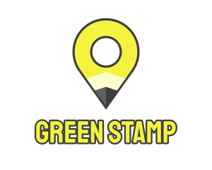 Pencil Location Place Pin logo design