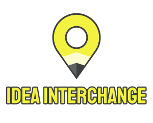 Pencil Location Place Pin logo design