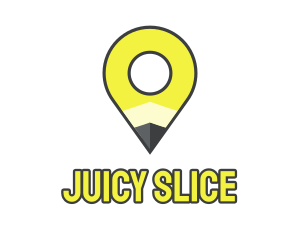 Pencil Location Place Pin logo design